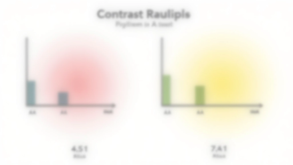 Grafische Darstellung der WCAG-Kontrastverhältnisse mit farbigen Balken und Zahlenwerten zur Veranschaulichung der Standards